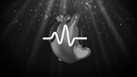 Heart with ECG Reading Loop Stock Footage 308223997