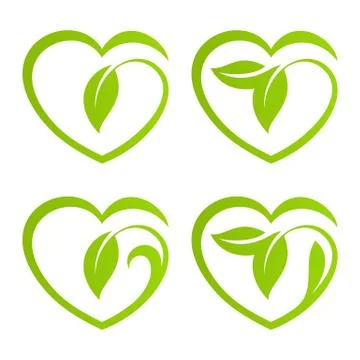 Heart eco logo Stock Illustration