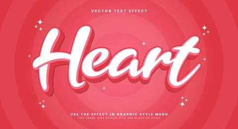 Heart editable text effect Template Stock Illustration