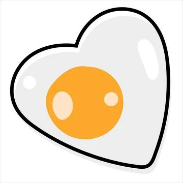 Heart egg with yolk. Cute vector illustration Stock Illustration