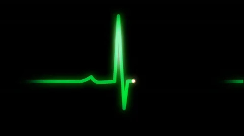 Heart EKG Flatlines Animation Stock Footage