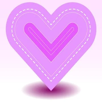 Heart, elements of design, outline. Drawn in sewing style, patches, seam Illustrazione stock