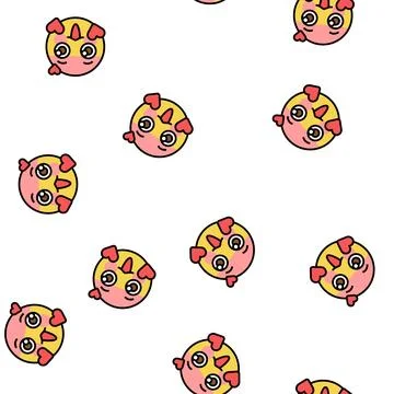 Heart emoji vector seamless pattern Ilustración de archivo