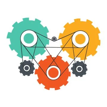 Heart engine working concept Stock Illustration