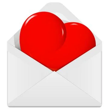 Heart in the envelope Stock Illustration