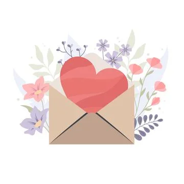 Heart in an envelope Stock Illustration