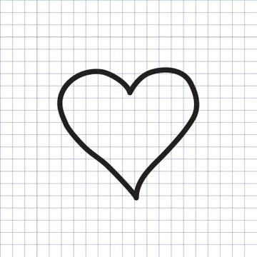 Heart on the exercise book background Stock Illustration