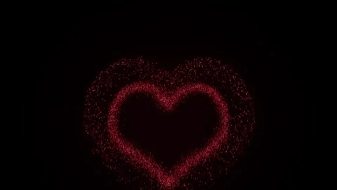 Heart exploding firework beautiful color shiny in black background Stock Footage 322911887