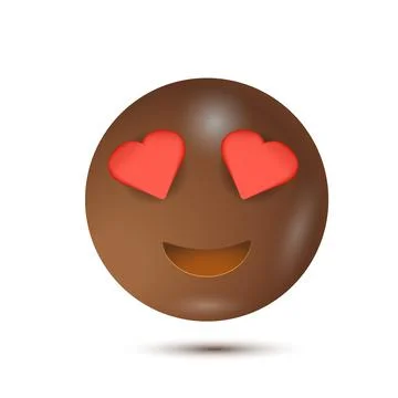 Heart eyes. 3D stylized vector icon. smiling emoticon character design. 3D Stock Illustration