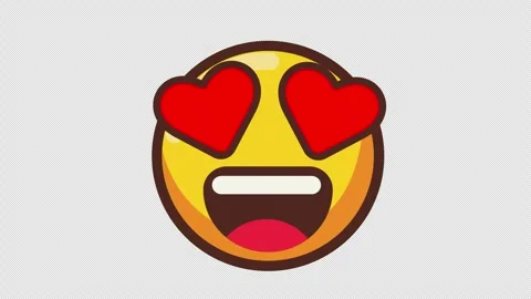 Heart Eyes Animation 4K Loop Transparant Stock Footage 317484854