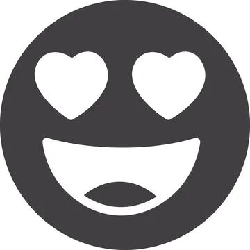 Heart eyes face Stock Illustration