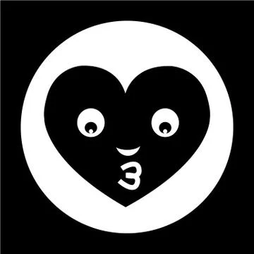 Heart Face Emotion Icon Stock Illustration