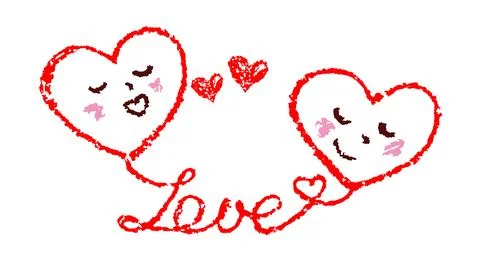 Heart face. Funny cute smiling head with kiss and speech dialog. Stock Illustration