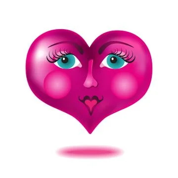 Heart with a face. Stock Illustration