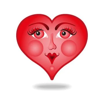 Heart with a face. Stock Illustration
