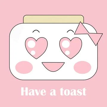 A heart face toaster Illustrazione stock