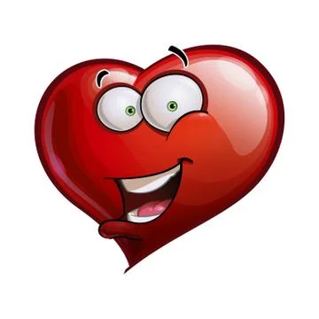 Heart faces happy emoticons - hello. Stock Illustration
