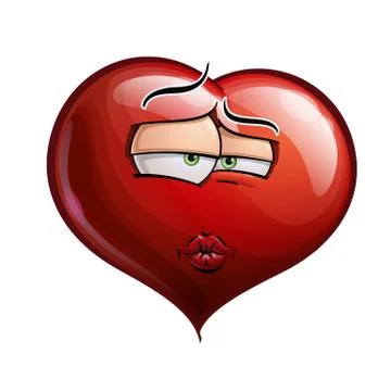 Heart faces - smooch. Stock Illustration