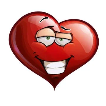 Heart faces - smug Stock Illustration