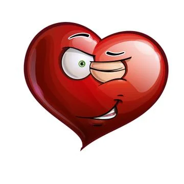 Heart faces - winking Stock Illustration