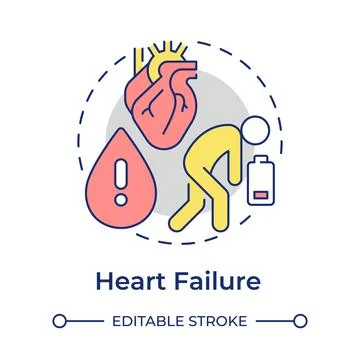 Heart failure flat linear concept icon Stock-Illustration