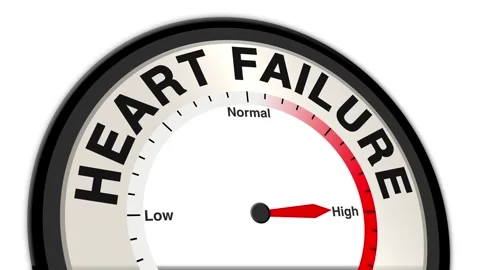 Heart Failure Text or Word Level Low Normal High - Barometer or Tachometer Stock Footage 308509575