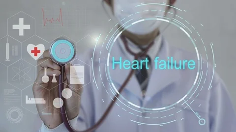 Heart failure.Doctor using stethoscope on medicine background. Stock Footage 100576351