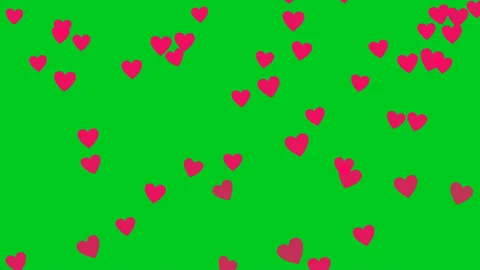 Heart fall on greenscreen Stock Footage 234600175