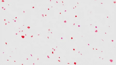 Heart falling alpha elements with heart particle filling looped for overlay.. Stock Footage 237168682