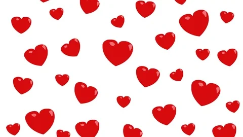 Heart falling red shape illustration motion Stock Footage 126807906