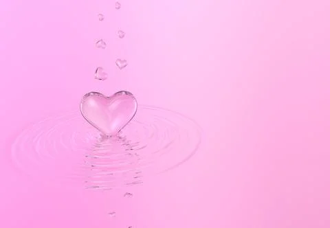 Heart falls into the water Stock Illustration