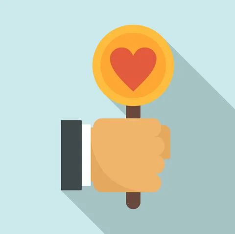 Like heart feedback icon, flat style Stock Illustration