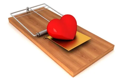 Heart fell to the trap Stock Illustration
