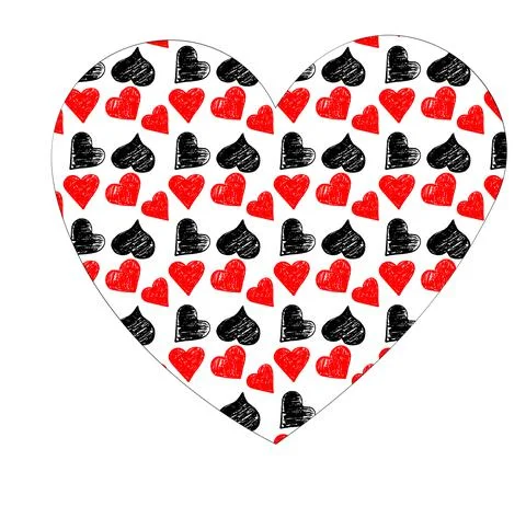 Heart filled with hearts pattern Stock Illustration