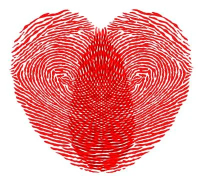 Heart fingerprint Stock Illustration