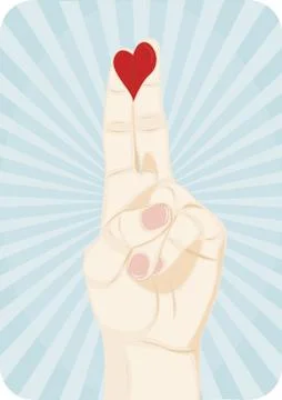Heart on fingers Stock Illustration