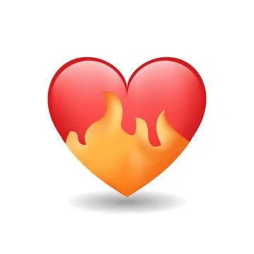 Heart on fire emoji Stock-Illustration