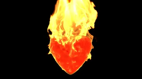 Heart on fire Stock Footage 6530387