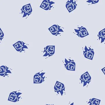 Heart on fire glyph seamless pattern Illustrazione stock