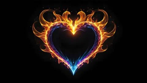 Heart on fire graphic Stock Illustration
