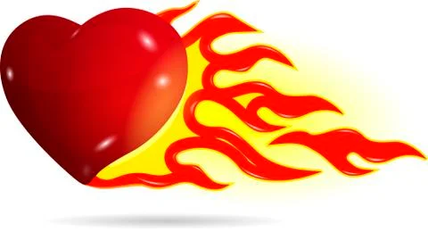 Heart on fire Stock Illustration