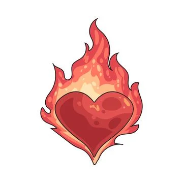 Heart fire illustration Illustrazione stock