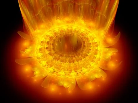 The heart of fire mandala Stock Illustration