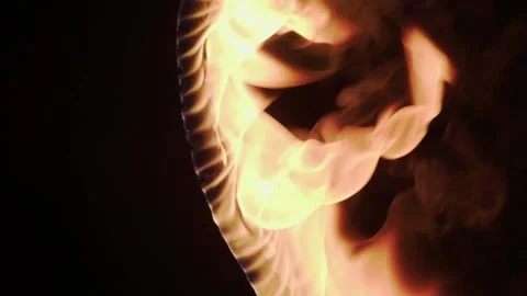 Heart is on fire in the night close-up Stock Footage 139768046
