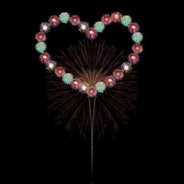 Heart firework 스톡 사진