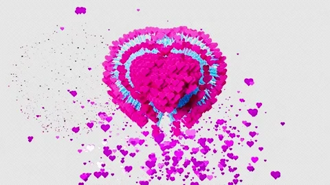 Heart Fireworks 01 Stock Footage 266248411