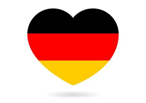 Heart with flag of Germany inside with small shadow Stock Illustration