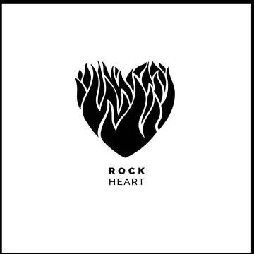 A heart with a flame inside. Vector logo good for rock cafe Illustrazione stock