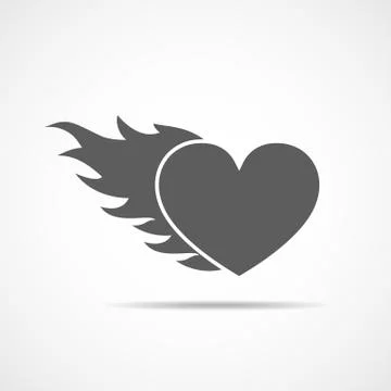 Heart in flame. Vector illustration Stock Illustration