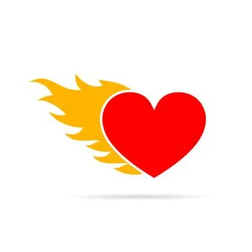 Heart in flame. Vector illustration Stock Illustration